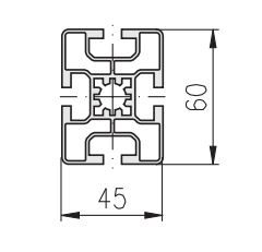 Gruppo di profi lati 45, scanalatura E4, P (lisci)