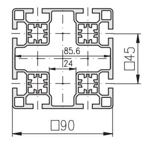 Gruppo di profi lati 45, scanalatura E4, P (lisci)